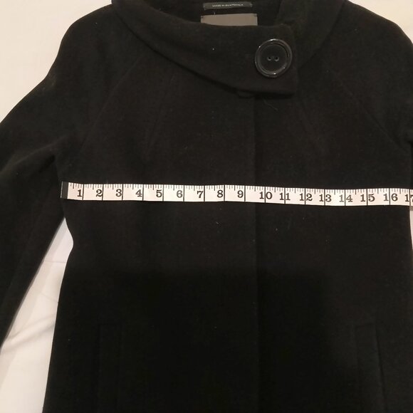 TAHARI  Womens Black Coat Hidden buttons Size 4 - Picture 5 of 9